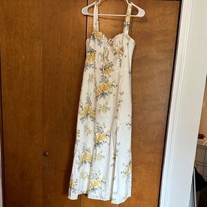 Showpo Yellow and Cream Floral Maxi Dress